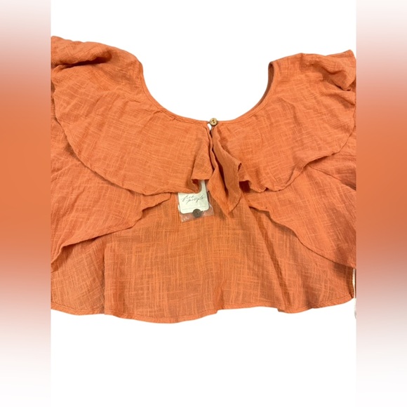 NWT Free People Zuri Blouse in Color Ginger Spice Size XS - Picture 8 of 9